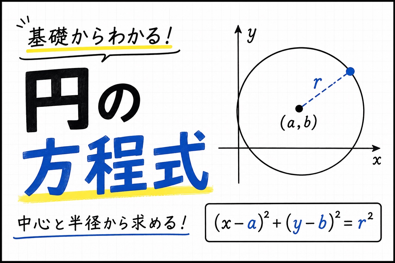 円の方程式とは？座標と半径の関係をわかりやすく解説